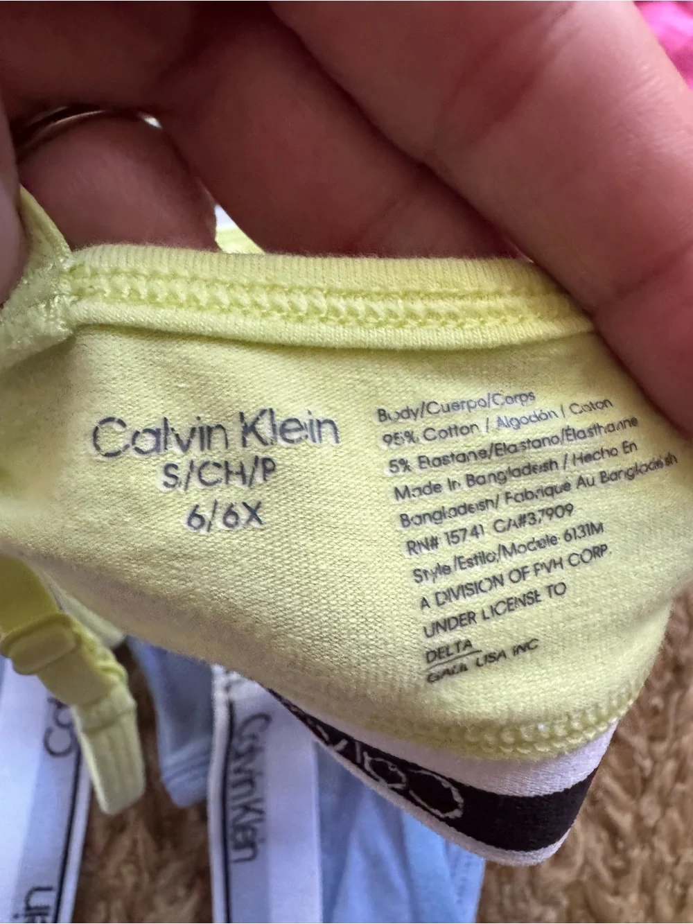 Girls Calvin Klein training bras sz 6